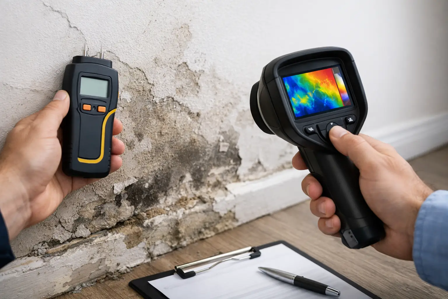 Feuchtigkeit in der Wand prüfen und bewerten